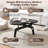 31.7" Triangular Sculptural Coffee Table with Curved X-Base, Dark Wood Finish