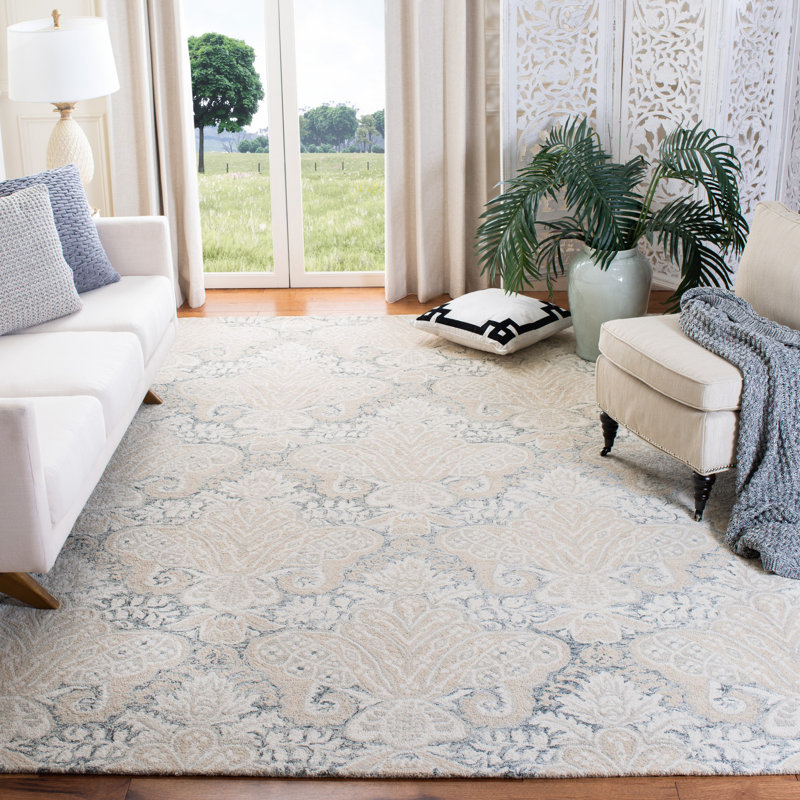 Tapis ikat en laine et coton touffeté à la main Hoadley, Rectangle 8 pi x 10 pi
