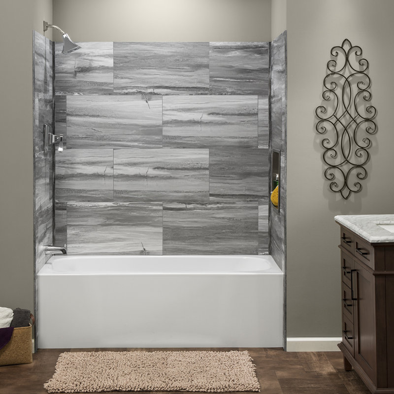 Palisade 25.6 in. x 14.8 in. Interlocking Vinyl Waterproof Wall Tiles, Hermitage Granite