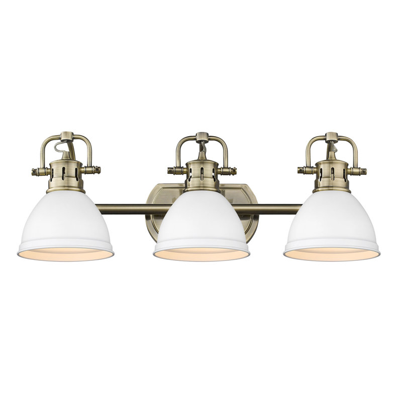 Drakeford Dimmable Vanity Light, Aged Brass, Matte White