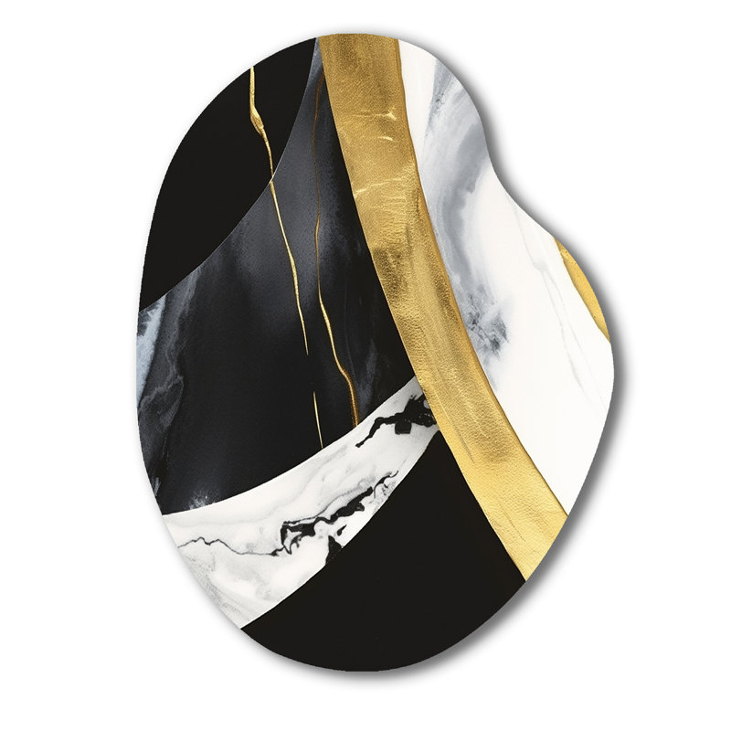 Hedstrom - Art mural en marbre abstrait à forme unique, sculpture murale asymétrique en métal, H 30 po x l 22 po