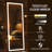 67X22 Inch Full Length Mirror With Lights, Full Body Dressing Standing, Hanging Mounted Mirror For Living Room Bedroom Cloakroom, Square Black-449658444-449658446