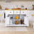 53" Drop-Leaf Countertop Kitchen Cart With Power Outlet And Spice Rack & Towel Rack-401308123