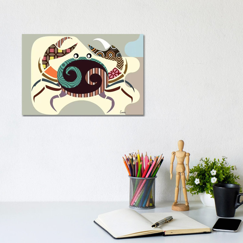 Cancer Zodiac by Lanre Studio - Wrapped Canvas Gallery-Wrapped Canvas Giclée, 20.32 cm H x 30.48 cm W