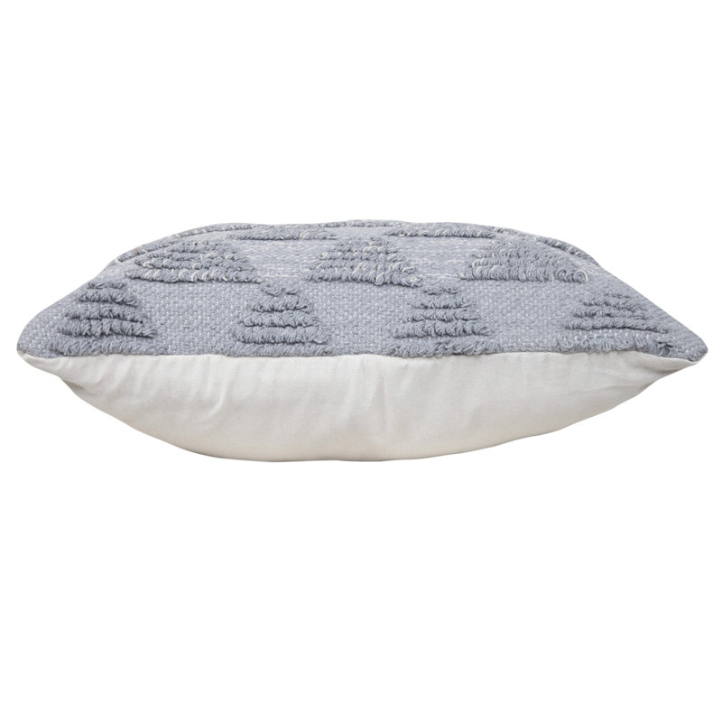 Ox Bay 20'' Gray and Off-White Geometric Cotton Throw Pillow