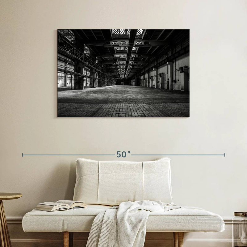 Lilie Monochrome Abandoned Factory, 26" H x 39" W