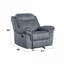 Fauteuil inclinable et oscillant manuel en velours gris