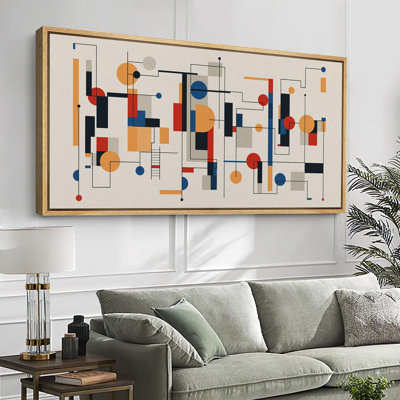 Abstract Vibrant Color Blocks " Abstract Mechanical Symphony Geometric Shapes And Lines Modern Art Relax Warm Extra Large Pictures "