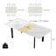 78,7 po Table de salle à manger rectangulaire blanche extensible moderne pour 6 à 8 personnes avec pieds en métal noir