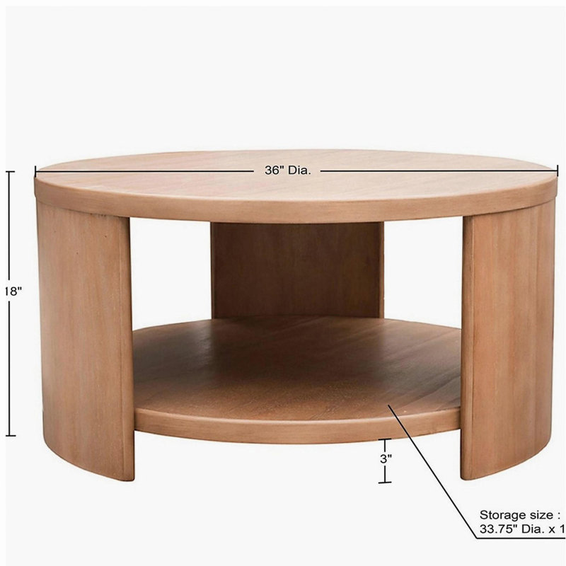 Round Coffee Table with Shelf