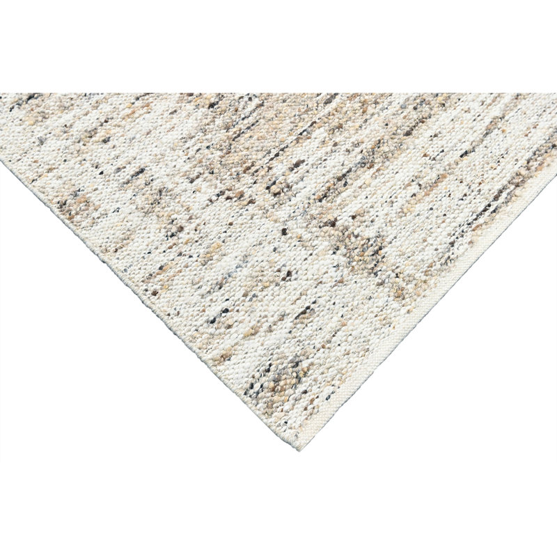 Hand Knotted Wool Area Rug, Sand, Rectangle 9' x 12'