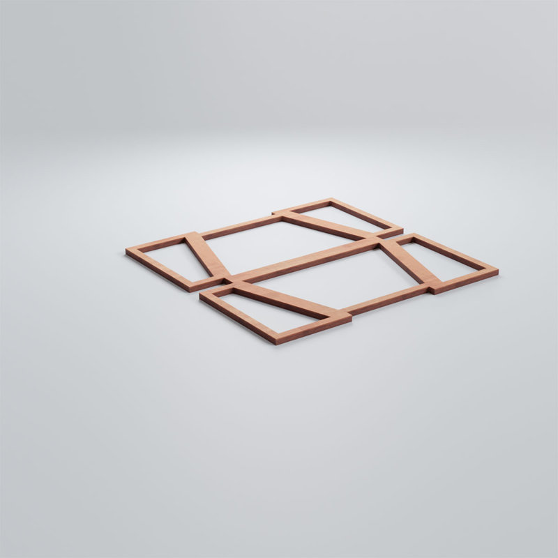 Panneaux muraux en bois Greeley, Cerise, H 15 3/8 po x l 15 3/8 po x P 3/8 po