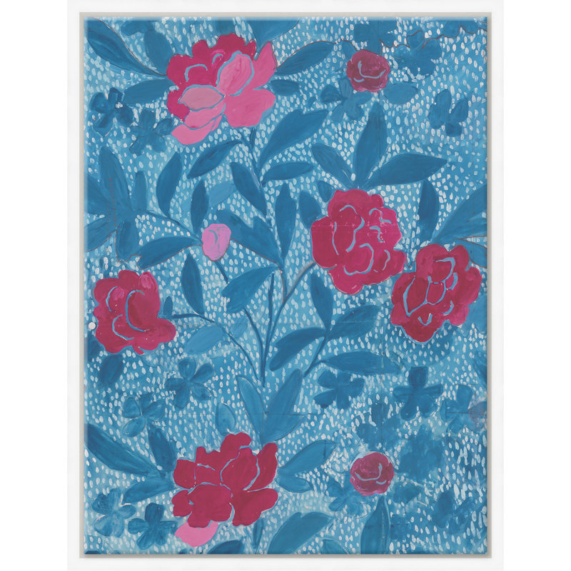 Floral Blue (Var. 2) Framed Painting