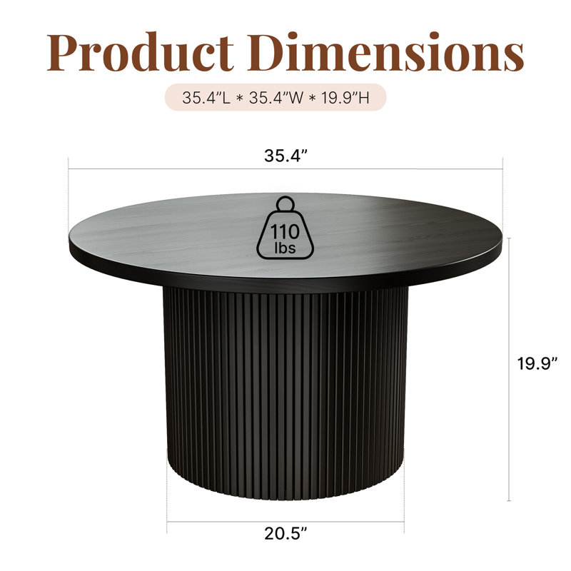 Table basse ronde, Noir