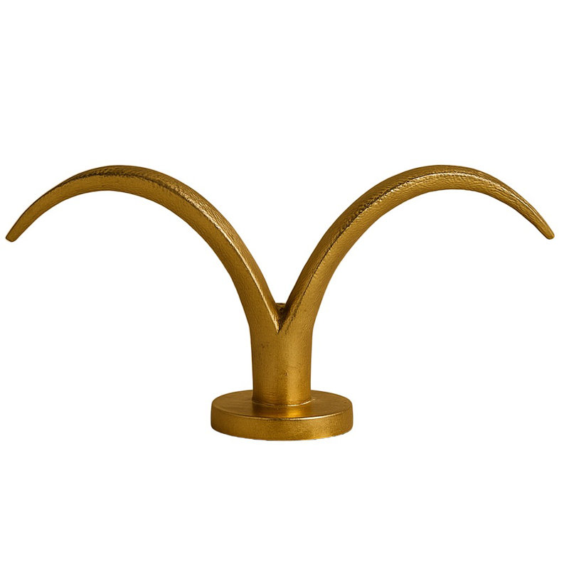 Porte-bougie à oreilles arquées en métal doré Raik Studio