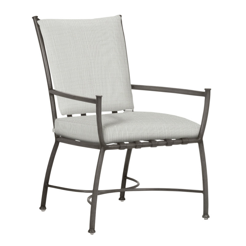 Chaise avec accoudoirs en aluminium Majorque, Pas de soudure, Sunbrella® argent Verona