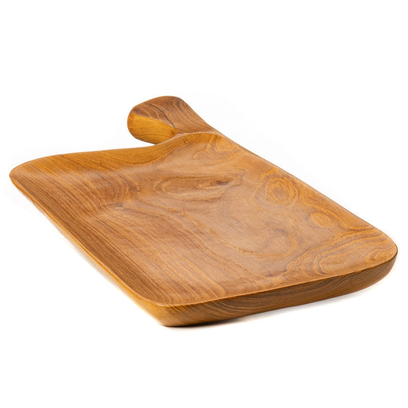 Ono Cheese Board Teak Wood Serving Platter with Handle