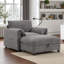 Upholstered Accent Armchair With Storage Ottoman-343178779
