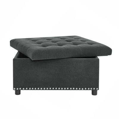 Storage Ottoman, Tufted Footstool, Nailhead Trim Ottoman, Square Storage Ottoman, Upholstered Coffee Table, Bedroom Storage, Living Room Accent, Ottoman, Furniture, Home Decor.