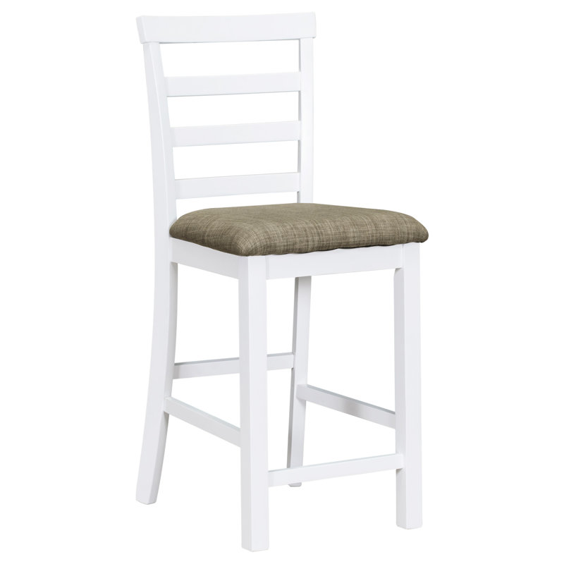 Ensemble de salle à manger 5 pièces à hauteur de comptoir en bois d'hévéa multifonctionnel avec chaises rembourrées et compartiment à vin intégré à 9 bars, ensemble de salle à manger, ensemble de table à manger