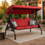 Balancelle-lit convertible 3 places pour terrasse extérieure de 195 cm (77 po) avec auvent réglable et porte-gobelets, capacité de 363 kg (800 lb).-468799444