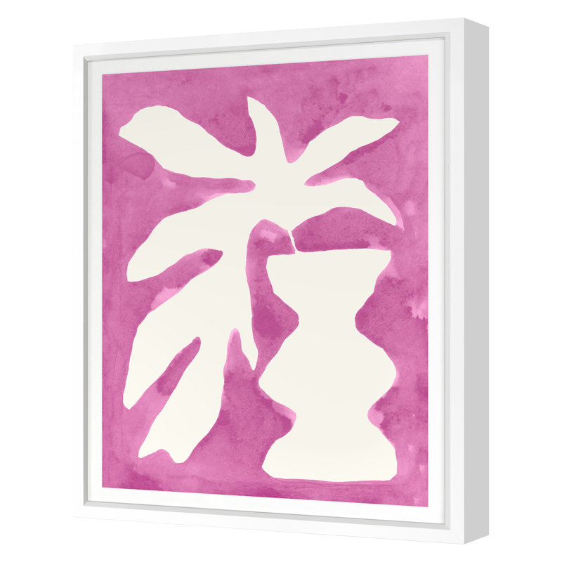 Wavy Urn Print by Kate Roebuck, White Framed, 30" H x 24" W