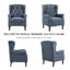 Button-Tufted Wingback Accent Chair - Solid Wood Legs with Rolled Arm &Thick Padded Cushion-996837706-987606960