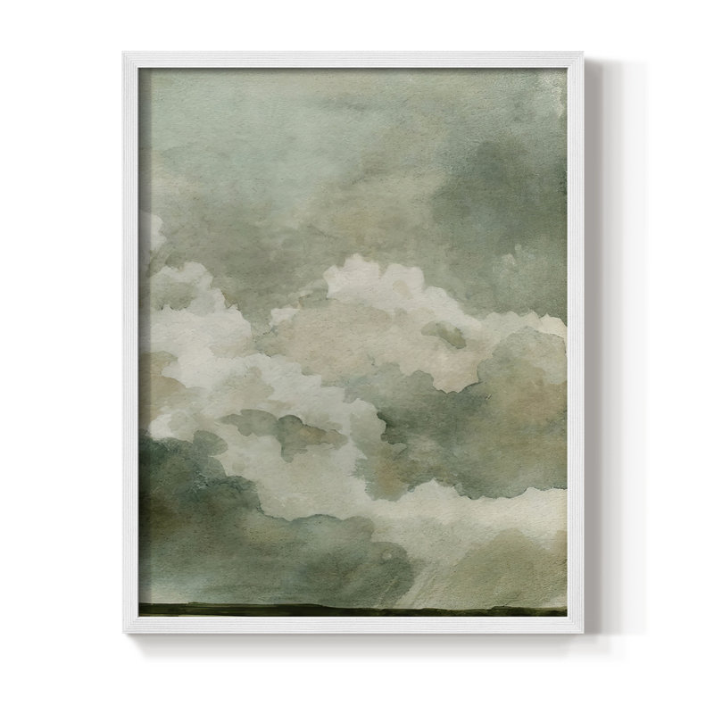 «Coming Rain II», reproduction encadrée - bois massif, H 10 po x l 8 po, Blanc