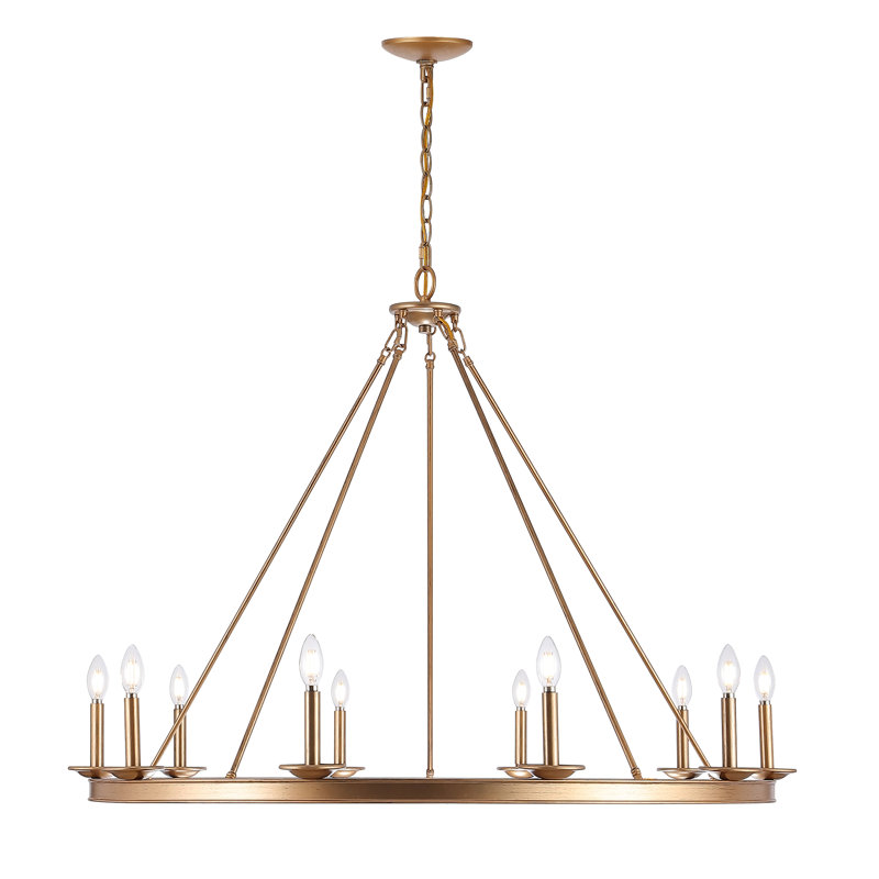Natividad 10 - Light Chandelier, Gold Painted, 10 Lights