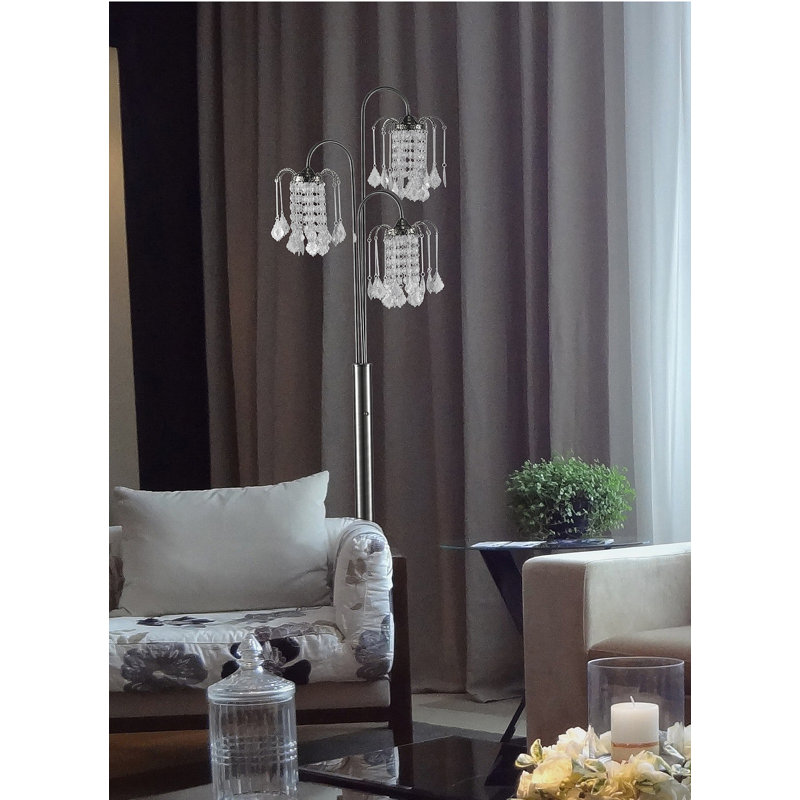 Lampe sur pied à l’arbre 63 po Hawkes, Chrome
