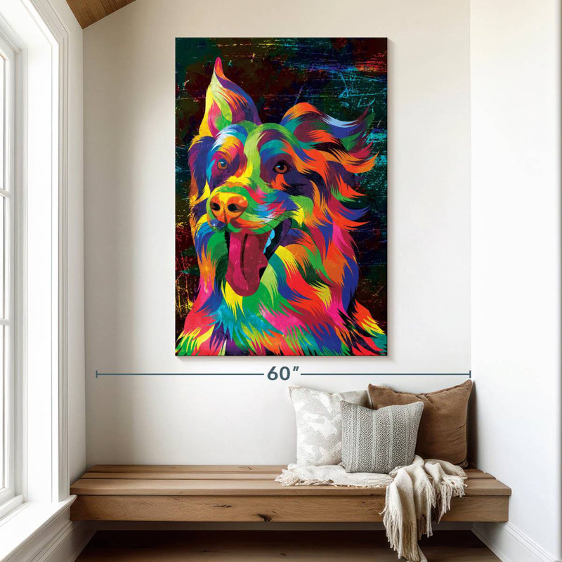 Brampt Colorful Happy Dog, 51" H x 34" W
