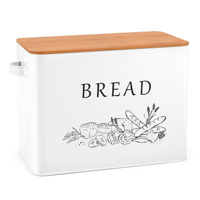Boîte à pain avec couvercle en bambou pour comptoir de cuisine