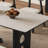 Retro rectangular black solid wood dining table-414905491