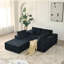 Canapé modulaire de 139,3 po, canapé désossé, sans assemblage, canapé nuage avec repose-pieds et 2 coussins-1673742272