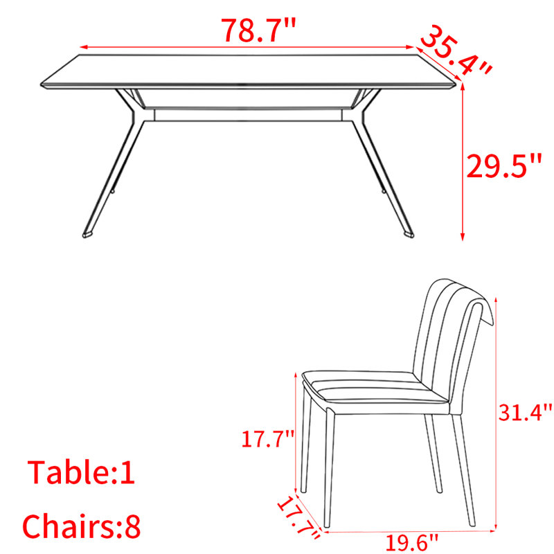 Modern vintage high-class dining table set