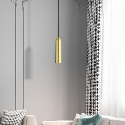 Luminaire suspendu cylindrique en métal 1 lumière à intensité variable Hanne