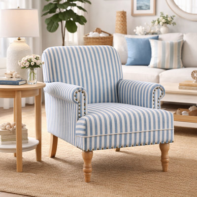 Upholstered Wooden Armchair