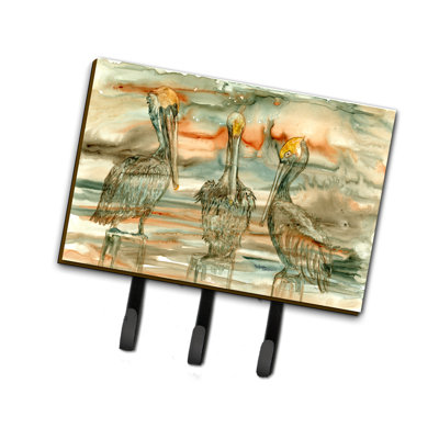 Metal Wall Organizer with Key Hooks