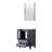 24 In. W Dark Grey Bathroom Vanity Boasts White Ceramic Top, 22 Attached Slim Wall Mirror, Soft - Closing Drawers, And Scratch Design Width Bath With Hanging Rectangular Close Function, Ample