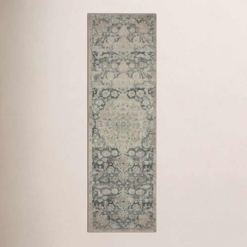 Tapis jade / sable lavable à la machine Magnolia Home par Joanna Gaines X Loloi Sinclair, Tapis de couloir 2 pi x 5 pi