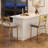 26" Counter Height Bar Stools Set of 2, PU Seat, Metal Frame, X-Back for Kitchen Island, Gold-919732694-919732692-919732697