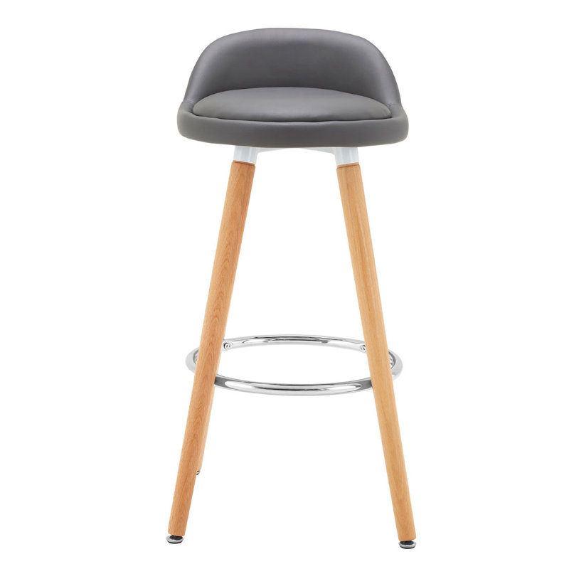 Bunker Lake Upholstered Counter Stool with Solid Wood Frame, Grey