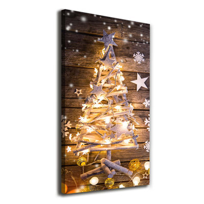 Shining Christmas Tree - Wrapped Canvas Print