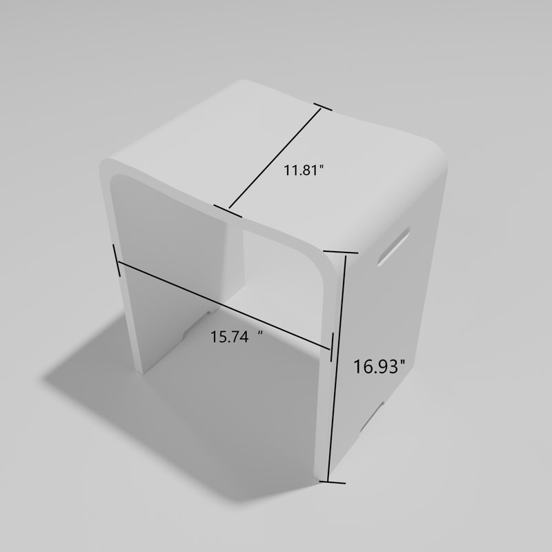 Tabouret de douche à surface solide blanc, Blanc