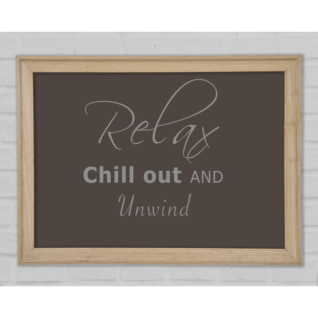 Badezimmer Zitat Relax Chill Out Chocolate - Single Picture Frame Kunstdrucke