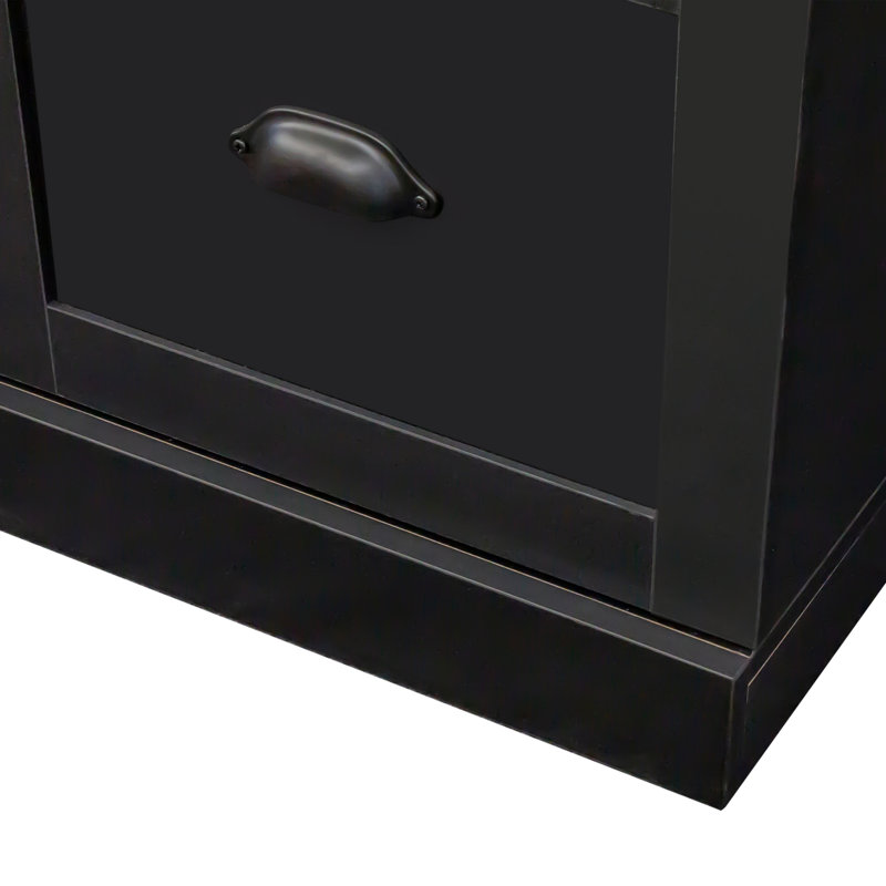 Hall Tree with Open Storage, Black