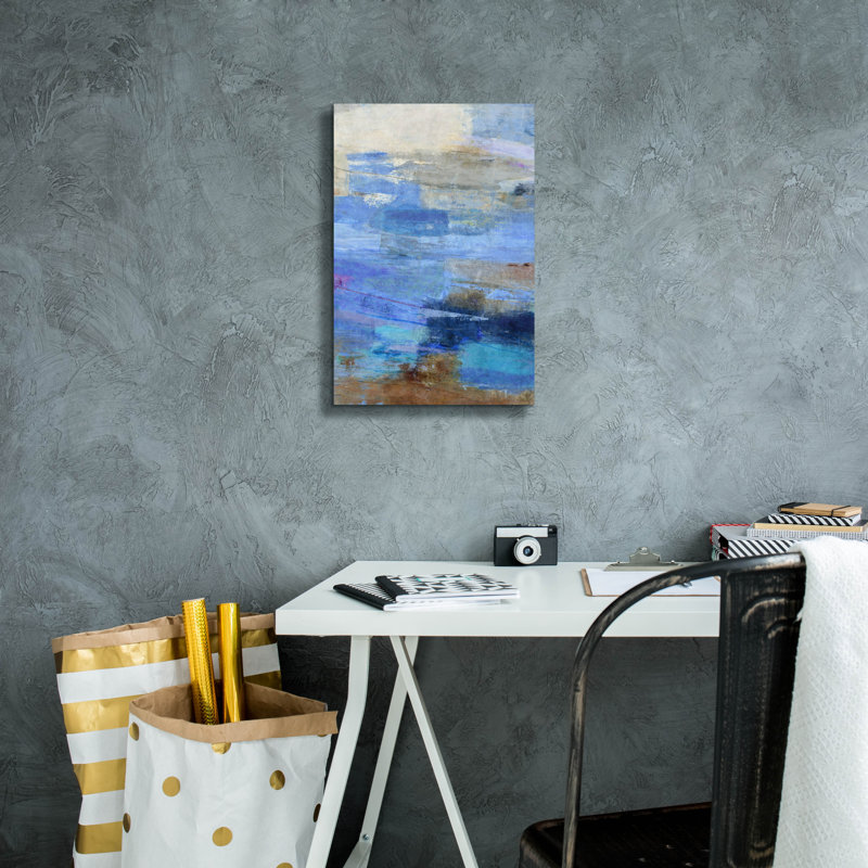 «Blue Wave 2» par Suzanne Nicoll, art mural sur toile, 18 po x 26 po, H 18 po x l 12 po x P 0,75 po