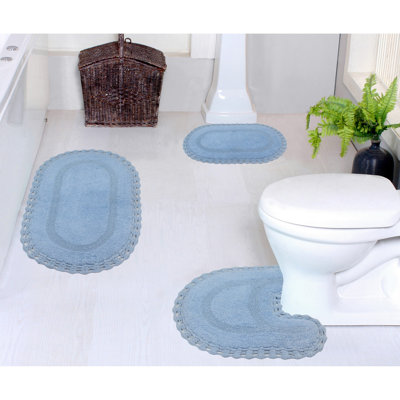 Tapis de bain réversible 100% coton lavable à la machine Hampton (ensemble de 3)
