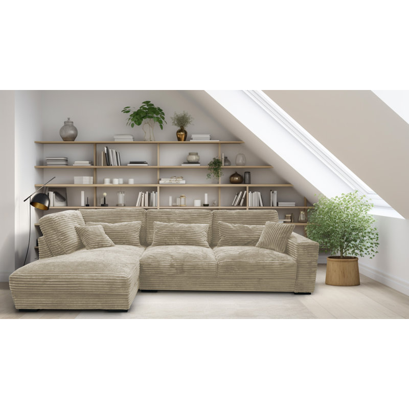 Nahkita 4 Seater Corner Sofa , Beige, Left Hand Facing