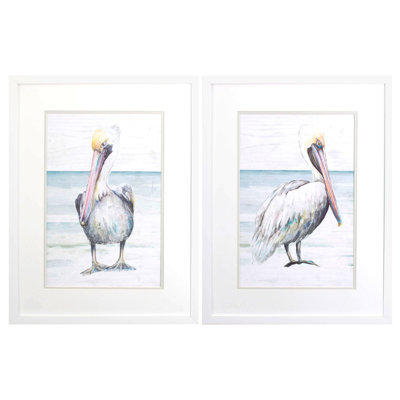 " Pelican On The Shore " by Patricia Pinto 2 - Pieces